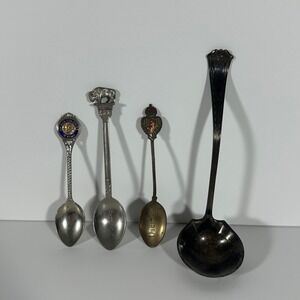 Vintage Souvenir Spoon Set 1847 Rogers Bros Ladle Amana Colonies Winnipeg Bison
